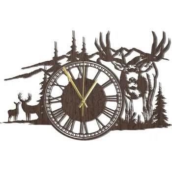 Hodiny Nástěnné hodiny římské lovecké s motivem jelena 45 cm