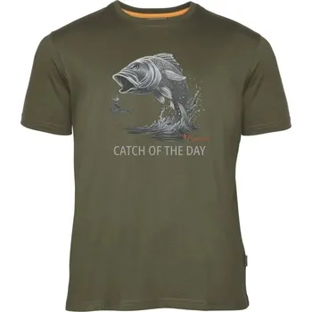 Pánské tričko Pánské rybářské tričko Pinewood Fish 5465-107 3XL olivová