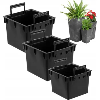 Květináč Květináč plast černý Botle 32,5 cm x 32,5 x 25,5 cm