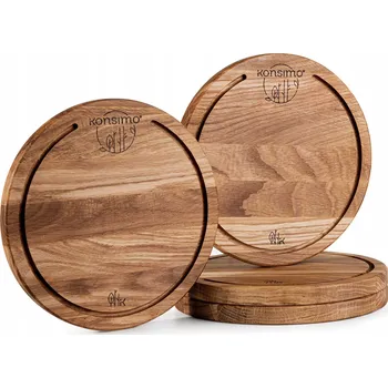 Kuchyňské prkénko Sada dubových prkének na krájení 4 kusy KONSIMO LESTE, dubové dřevo, olejované