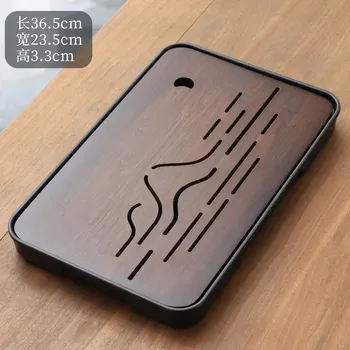 Bambusový čajový podnos pro sety | čajový podnos, bambusový podnos - C-černé pozadí