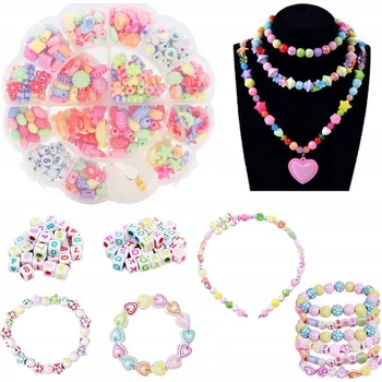 Dětské navlékací korálky KORÁLKY K NAVLÉKÁNÍ KVÍTEK HRAČKA PRO DĚTI