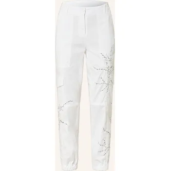 Cambio Dámské Cargo Kalhoty Karo, bílá / černá, 32