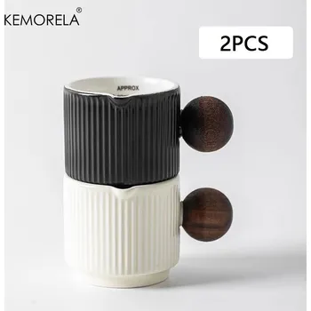 Keramický hrnek s ouškem a ryskami pro espresso | keramický hrnek, espresso hrnek - 2ks