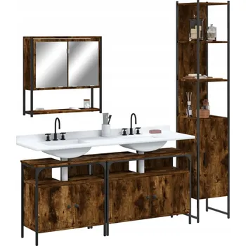 Koupelnový nábytek 4dílná sada koupelnového nábytku, kouřový dub Lumarko!