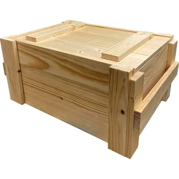 Stojan na víno Dřevěná bedna na 6 lahví sektů