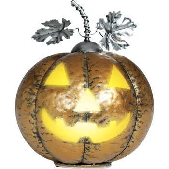Guirca Kovová zlatá svítící dýně 16 cm