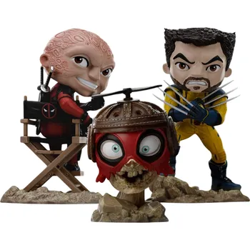 Figurky Deadpool & Wolverine Mini Co. - Deadpool and Wolverine set Unmasked 14 cm