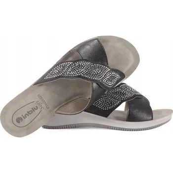 Dámské pantofle INBLU SE-03 Dámské NAZOUVÁKY / Pantofle na Měkkém Klínku, černé, velikost 39