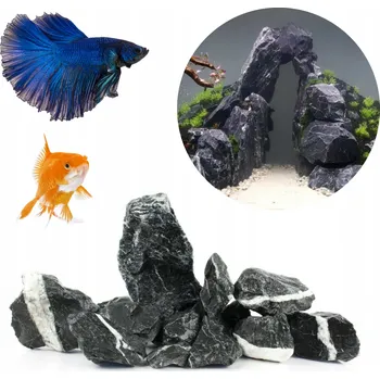 Dekorace do akvária Sada kamenů do akvária TB Trade Dark Rock 3 kg