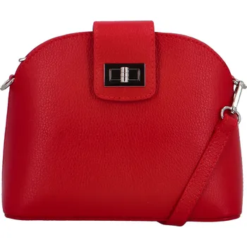 Kabelka Dámská kožená crossbody kabelka červená - Delami Saffet červená