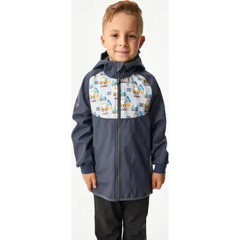 Chlapecká bunda Dětská softshellová bunda bez zateplení Basic, Tm. Šedá, Bagry Velikost: 86/92