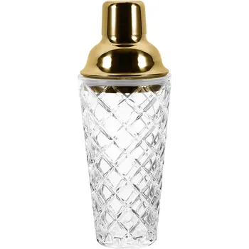 Shaker Skleněný šejkr na koktejly s víčkem | šejkr, barová sada - B-Golden