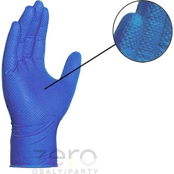 Jednorázový oděv Rukavice jednorázové nitrilové &#039;Diamond&#039; 29 cm (L) - modré