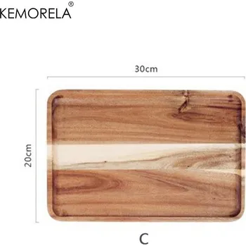 Dřevěný tác z akácie na čaj a kávu | servírovací tác, kuchyňský podnos - D