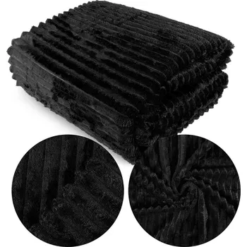 Prostěradlo 160x200 Mikroplyšová deka Ardea s prolisem - proužky, přehoz