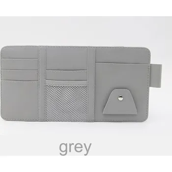 Držák do auta Kožený držák brýlí do auta na sluneční clonu | držák brýlí, autopříslušenství - šedá