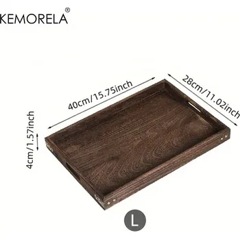 Dřevěný servírovací podnos na čaj a dezerty | servírovací podnos, dřevěný tác - L