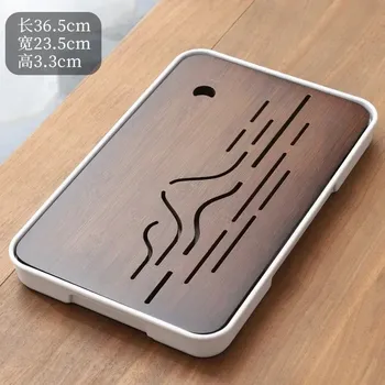 Bambusový čajový podnos pro sety | čajový podnos, bambusový podnos - C-Bílé pozadí