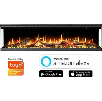 Elektrický krb k zabudování Aflamo černý 1500 W 120x39x20 cm
