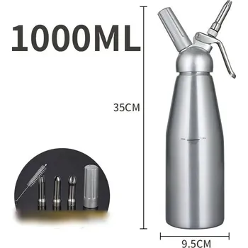 Sifon Nerez sifon na šlehačku s dávkovačem | kuchyňský sifon, cukrářské náčiní - 1000 ml