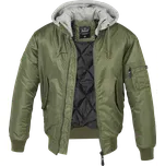 Bomber bunda Rockabilly z Brandit - MA1 Sweathood - Muži - olivová