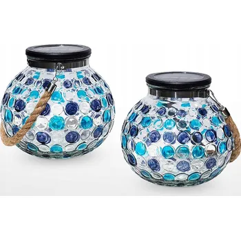 Stojací lampa 2X SOLÁRNÍ ZAHRADNÍ LAMPA DEKORATIVNÍ STOJACÍ SVÍTILNA S EFEKTEM STÍNU