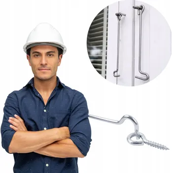 Příslušenství k oknu OKENNÍ HÁČEK S OKEM A ZÁVITEM, ZÁPADKA 80x2,8mm