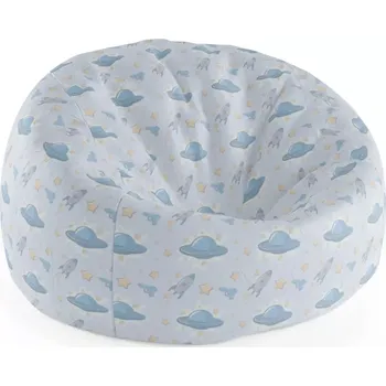 Sedací pytel Sablio Sedací vak Cocoon Létající talíře a rakety - 75 x 45 x 35 cm