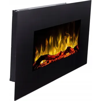 Elektrický nástěnný krb Aflamo černý s funkcí topení 1500 W