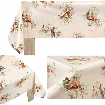 ubrus Cerata na Kuchyňský Stůl Zahradní Ubrus Odolný Proti Skvrnám Vzor Lesní Zvířata