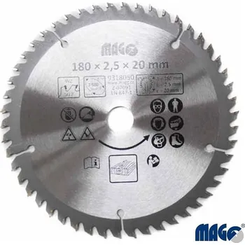 Pilový kotouč MAGG® Pilový kotouč na dřevo TCT, 180 x 20 x 2,5/1,5 mm, 50 zubů 9318050