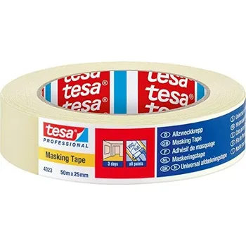 tesa® 4323 Professional papírová maskovací páska do 60°C Rozměr návinu: 25 mm × 50 m 04323-00008-00