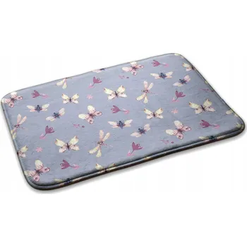 Obraz Dětský koberec s gumovou protiskluzovou podložkou Motýli a vážky 90x60 cm