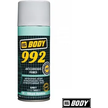 Barva ve spreji BODY PRO 992 1K PRIMER Barva ve spreji základní, alkydová, antikorozní Odstín (barva): šedá, Velikost balení: 400 ml