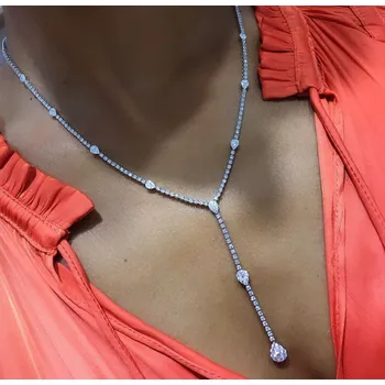 Náhrdelník B-TOP Dámský krystalový náhrdelník KAPKA - postříbřený