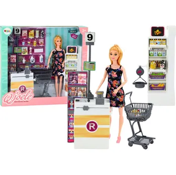 Panenka LEAN Toys Panenka v supermarketu s nákupním košíkem