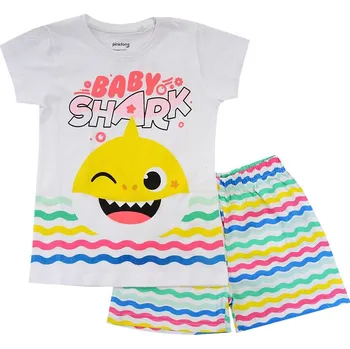 Dívčí pyžamo DÍVČÍ PYŽAMO BABY SHARK PYŽAMO BAVLNA KRÁTKÝ RUKÁV ŠORTKY KOMPL. 110