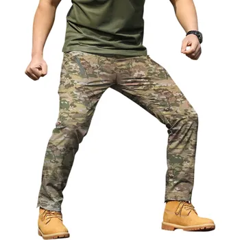 Pánské kalhoty Pánské khaki maskáčové taktické kalhoty Slim Fit Voděodolné tréninkové kalhoty Prodyšné kalhoty na sport Outdoor vojenský styl XL