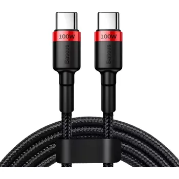Datový kabel Rychlonabíjecí duální USB C kabel 1 m 100 W PD opletený 5A QC 3.0 nabíjecí a datový kabel 20V 480 Mb/s vysoký výkon široká kompatibilita červená