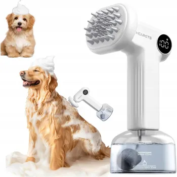 Obraz SZCZOTKA DO KOUPELE MYCIA PSA KOČKY S DÁVKOVAČEM NA ŠAMPON TEKUTINA 300 ML