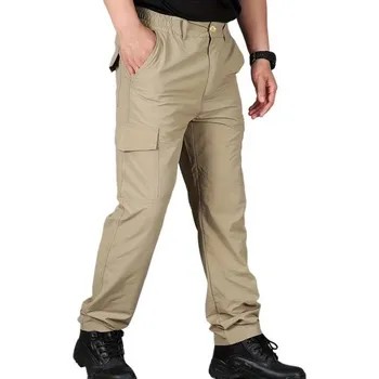 Pánská móda Prodyšné pánské outdoorové kalhoty Cargo tenké turistické kalhoty rychleschnoucí lehké sportovní kalhoty na túry a cestování khaki XL