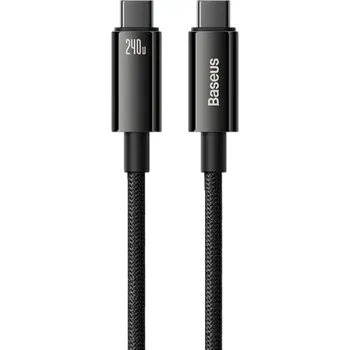 Datový kabel Rychlonabíjecí kabel USB C na USB C 2 m PD240W nylonový opletený PD 3.1 duální konektor 48V 5A 480 Mbps pro zařízení s typem C