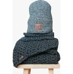 Doke Set háčkovaná čepice Future anthracite a šál dark