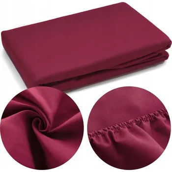 Prostěradlo Prześcieradło 90x200 z Gumką Bavlněný Satén Bolzano Bordó (Vínové)
