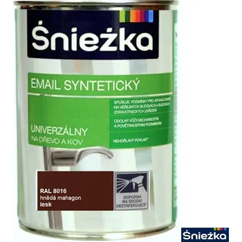 univerzální barva ŚNIEŻKA® Univerzální syntetický email na dřevo a kov Odstín (barva): RAL 8016 Hnědý mahagon, Balení: 0,8 l