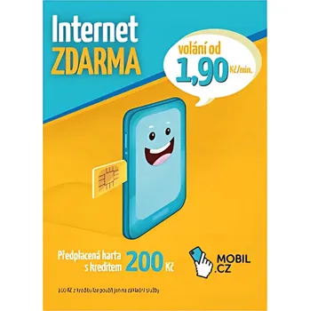 SIM karta Mobil CZ internet zdarma + kredit 200kč