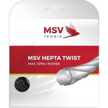 Struna na výplet tenisové rakety Tenisový výplet MSV Hepta Twist 1,25 mm / 12 m šedý