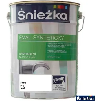 Lak na dřevo ŚNIEŻKA® Univerzální syntetický email na dřevo a kov Odstín (barva): F100 Bílý, Balení: 5 l