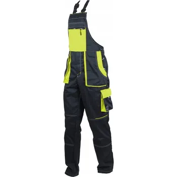 Pracovní obuv Pracovní kalhoty s laclem Harry zelená/černá 62/2XL